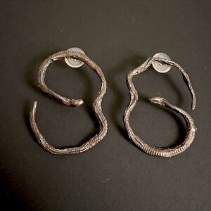 XL Sterling Silver Snake Earrings
